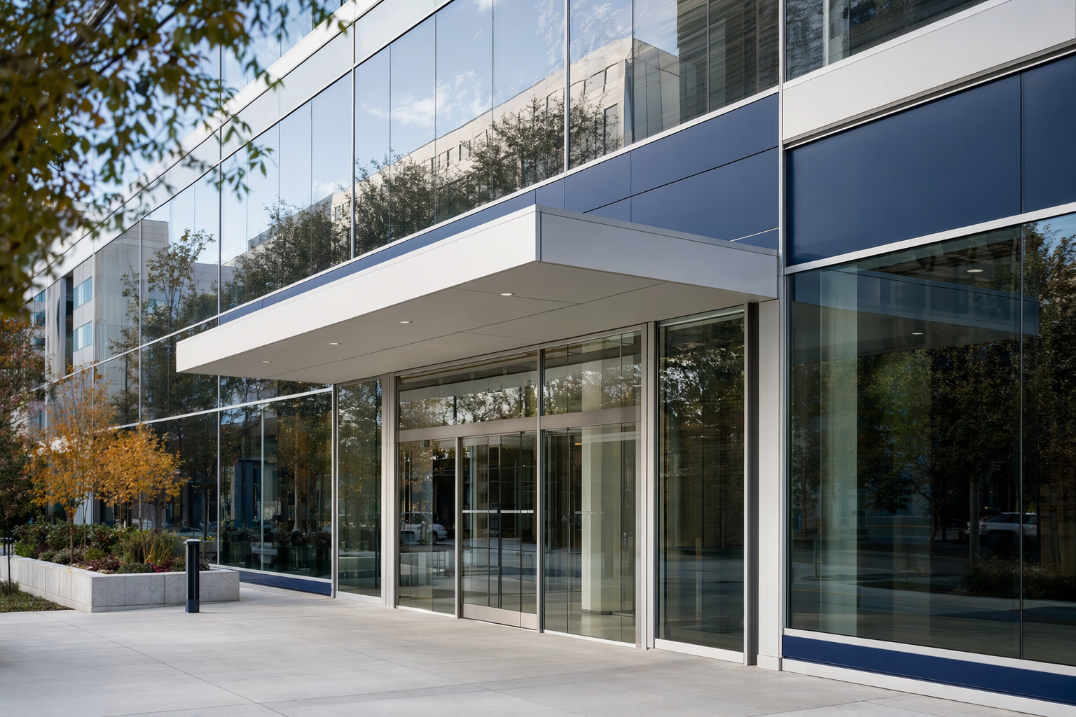 Glass facades & building entrances